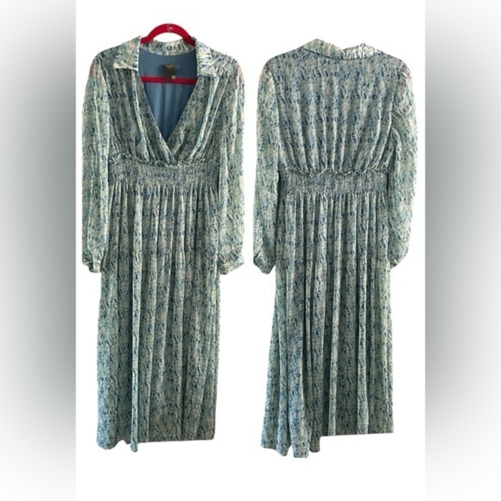 Taylor long sleeve smocked maxi dress